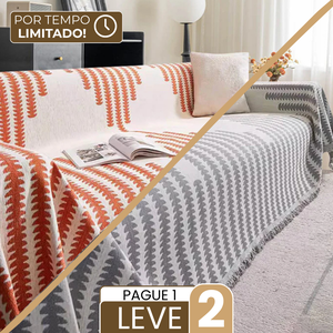 [Compre 1, Leve 2] Kit Jasmin - Capa em Chenille com Escudo Anti-Manchas e Anti-Odor + 2 Almofadas de Brinde