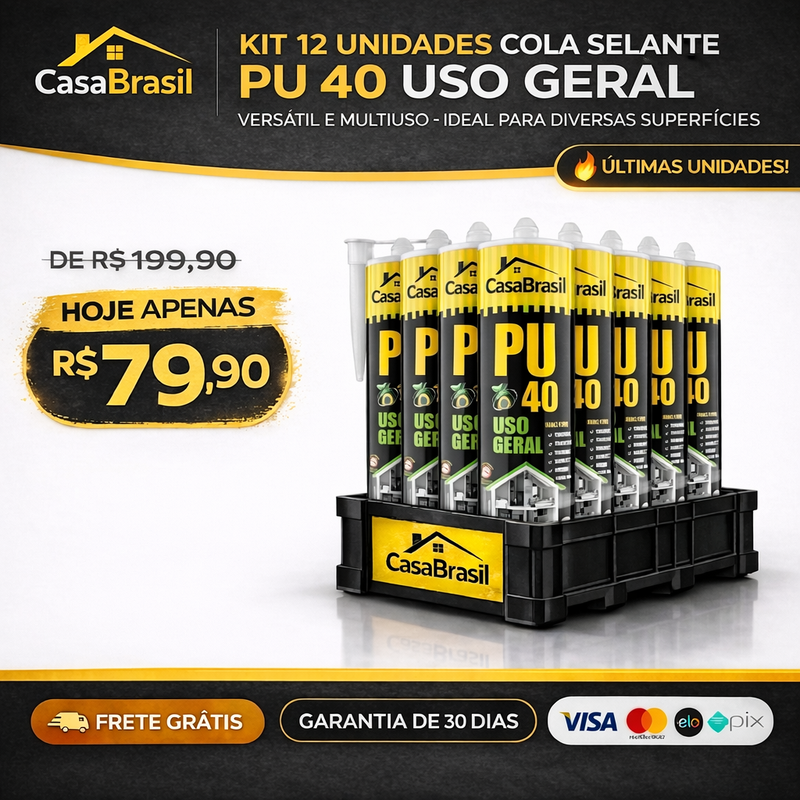 Kit 12 Selante PU 40 Uso Geral – Vedação Profissional Anti Infiltração