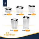 EcoLock™ - Kit Potes Herméticos Premium + Etiquetas e Caneta Marcadora de Brinde