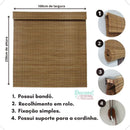 Persiana Bambu Rolo 100larg x 230alt com bandô - Café