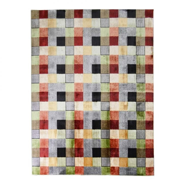 Tapete Pathwork Retangular Veludo 148x200 cm Colorido