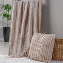 Manta Tricot Style Decorativa 160x220 Toque Super Macio Argila