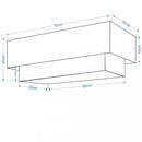 Plafon Duplo Retangular Vivare Md-3044 Cúpula em Tecido 70x30cm x 60x25cm Branco - Bivolt