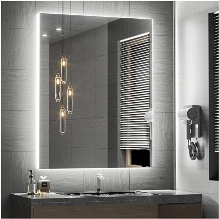 Espelho lapidado bisotê Iluminado com LED Frio - 60x70cm