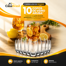 Kit com 15 Potes Herméticos de Vidro +10 Copos Aruba de Brinde